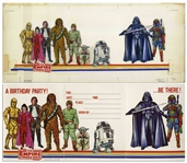 Original 1980 Artwork of All Nine Characters From Star Wars: Episode V - The Empire Strikes Back